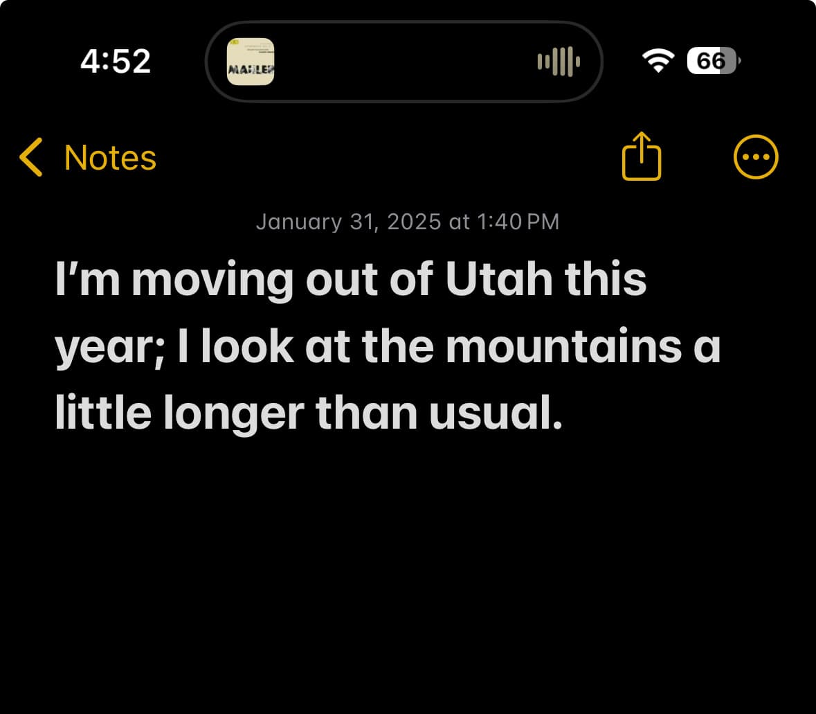 Notes app screenshot